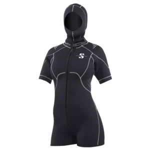 scubapro womens hybrid hood vest hood on