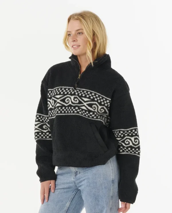 rip curl oceanic cosmic kiss fleece black