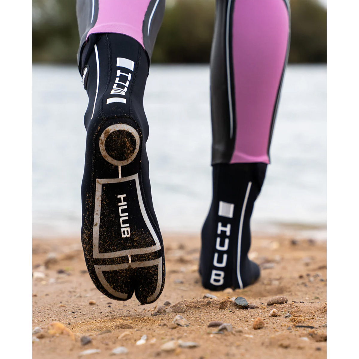 HUUB Neoprene Open Water Swimming Socks On Beach
